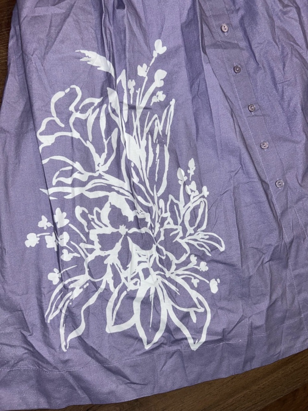 NWT Anthropology Exquise Tobie Shirt Dress Lavender Purple Floral Embellished - Picture 10 of 10